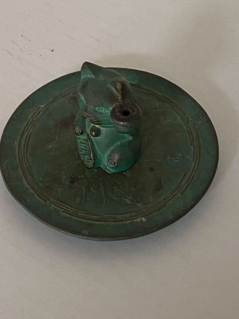 高岡銅器 香立香猫 香線香 年代品