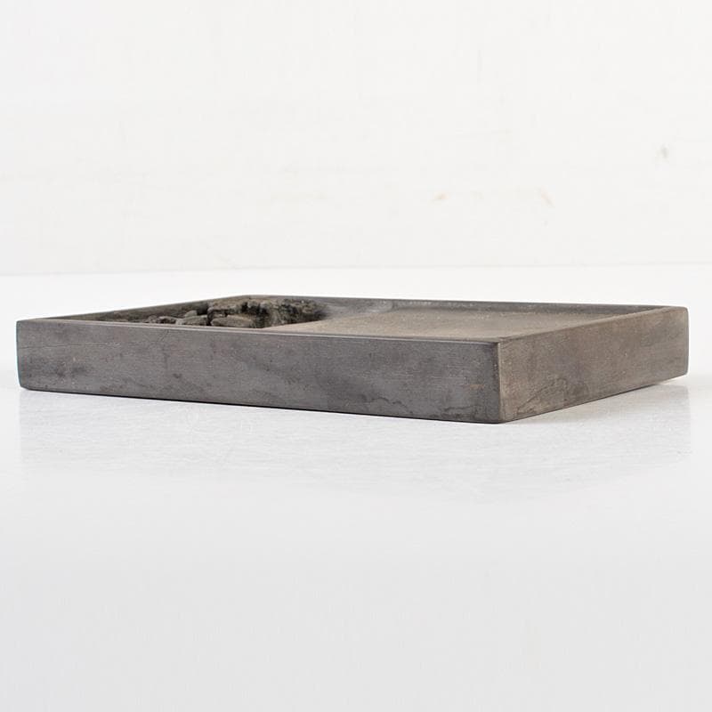 中国　書道具　梅鳥刻　端渓硯　唐木箱付　V　6634