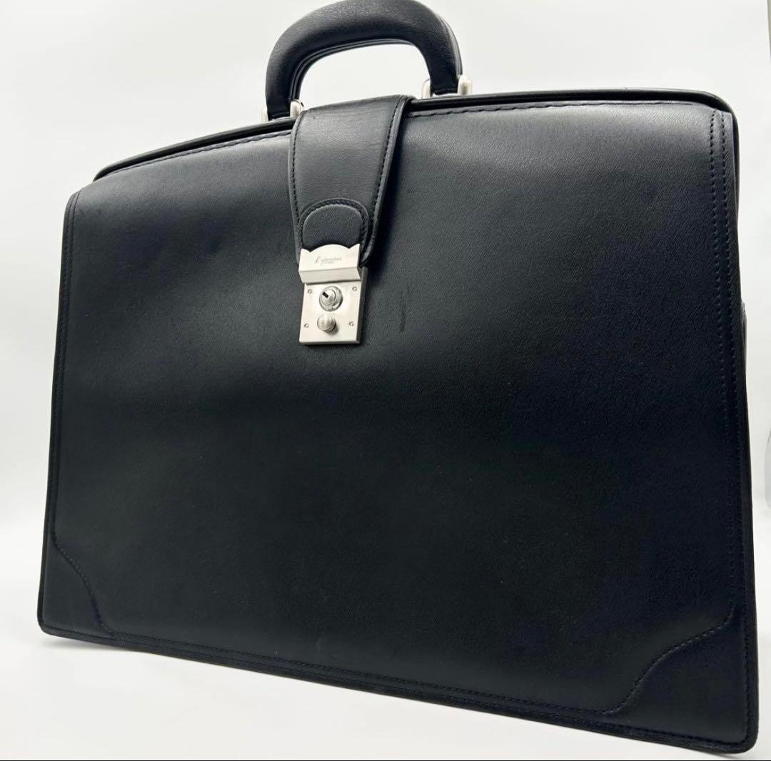 美品✨ アクアスキュータム ダレスバッグ クラブチェック レザー ブラック 鍵