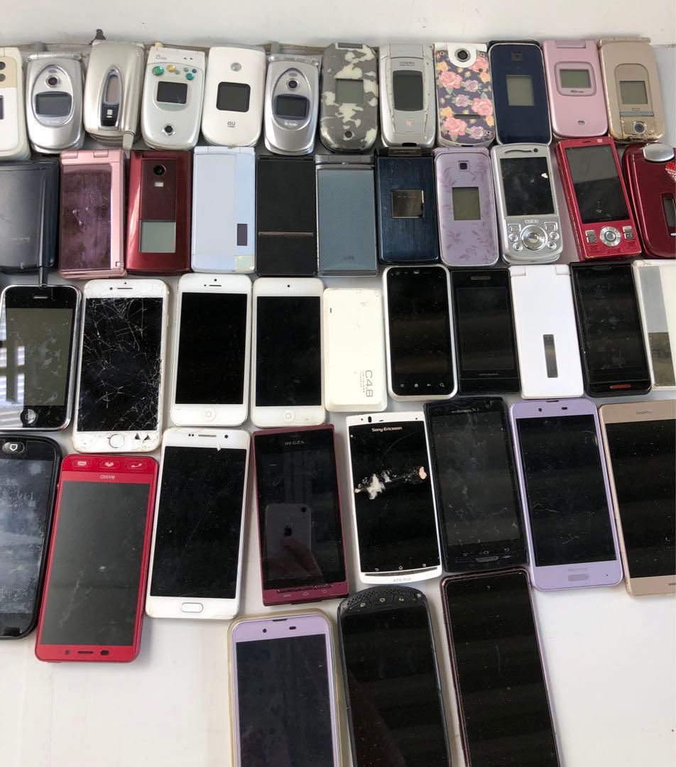 携帯電話　45点　ジャンク品　まとめ売り(D181)