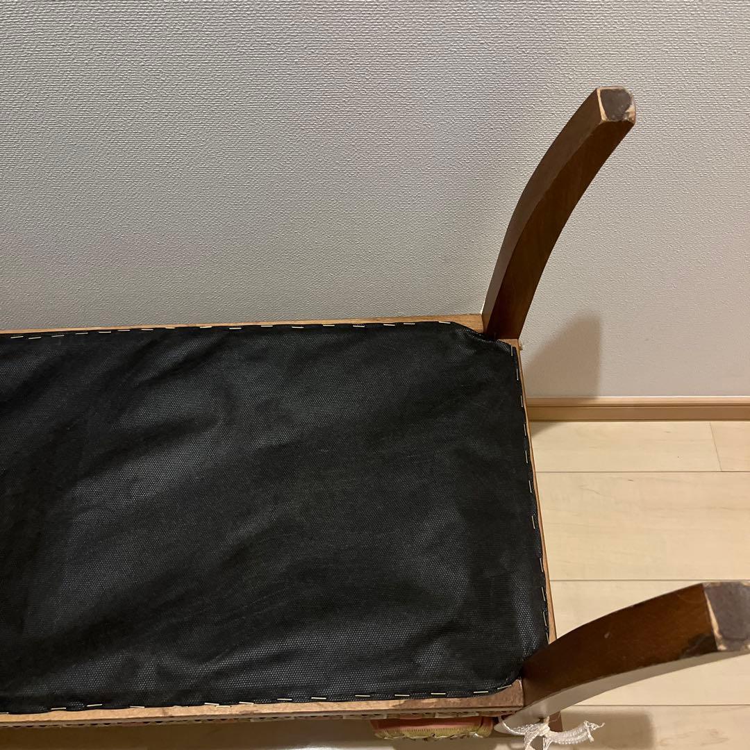 イタリア製 2シートベンチソファー(ピンクストライプ)