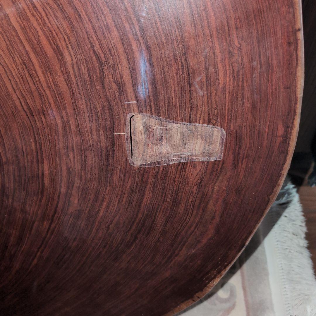 木製 円形座卓 光沢仕上げ