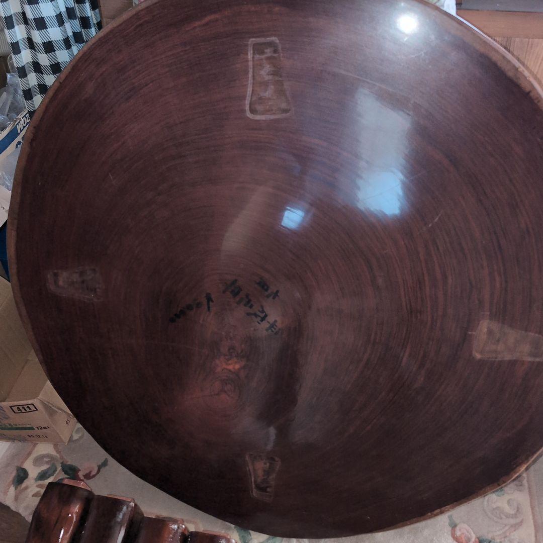 木製 円形座卓 光沢仕上げ