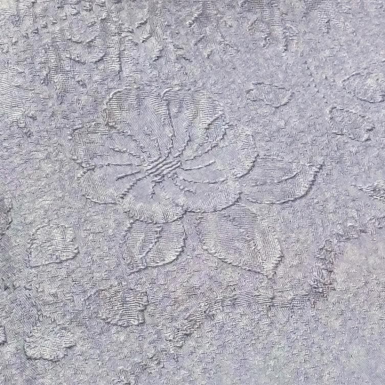 ゆりのはな　色無地　唐織　地紋　辻が花　ちりめん　ボカシ　薄紫色　正絹　A904