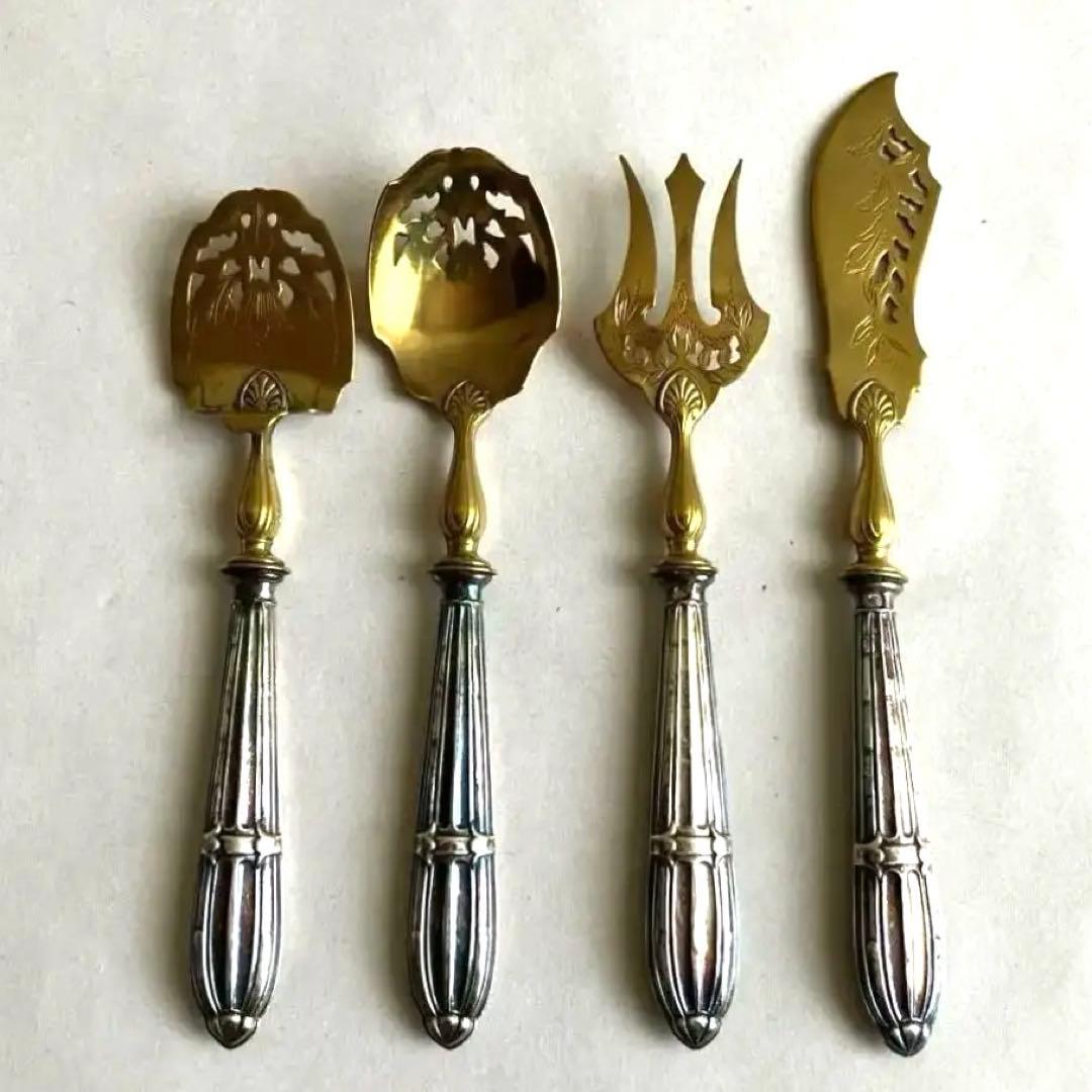 フランス アンティーク 真鍮カトラリーセット