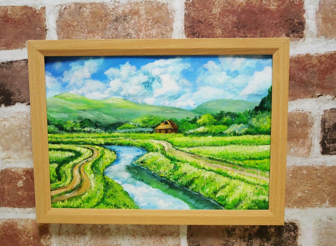 油絵 絵画 【田舎風景】