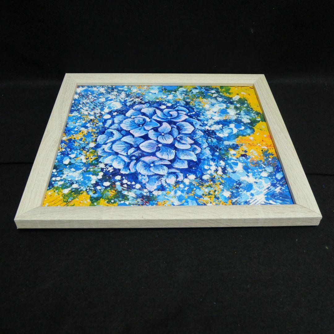 油絵 油彩 油彩画 絵 絵画【雨と紫陽花】