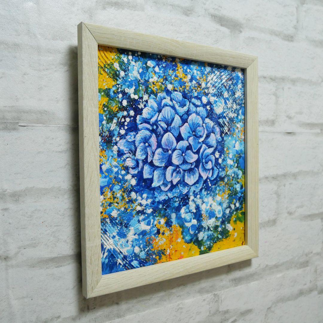 油絵 油彩 油彩画 絵 絵画【雨と紫陽花】