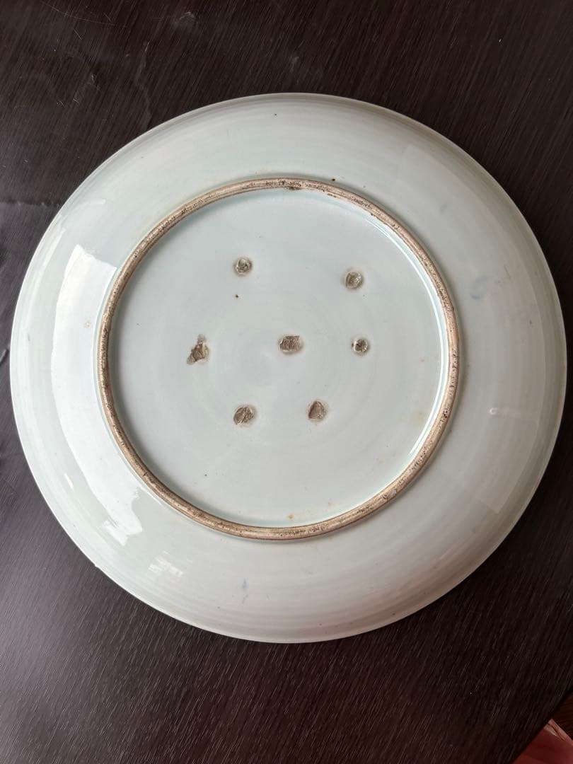 伊万里 染付 青絵 登り鯉 魚藻文 江戸後期 出世 大皿 飾り皿 絵皿 骨董品