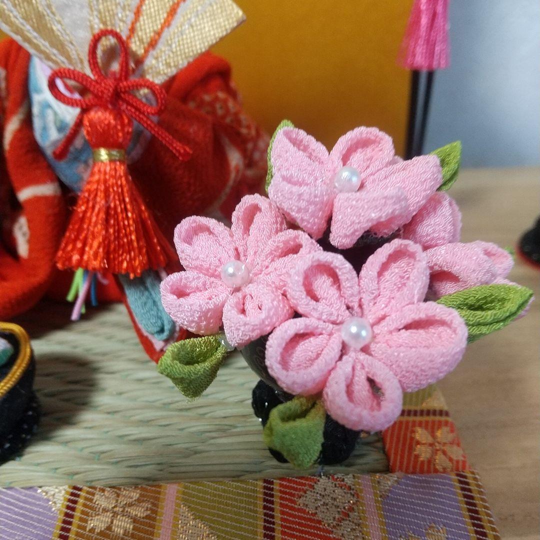うさぎお雛様花祭り　雛人形　兎　ハンドメイド　縮緬