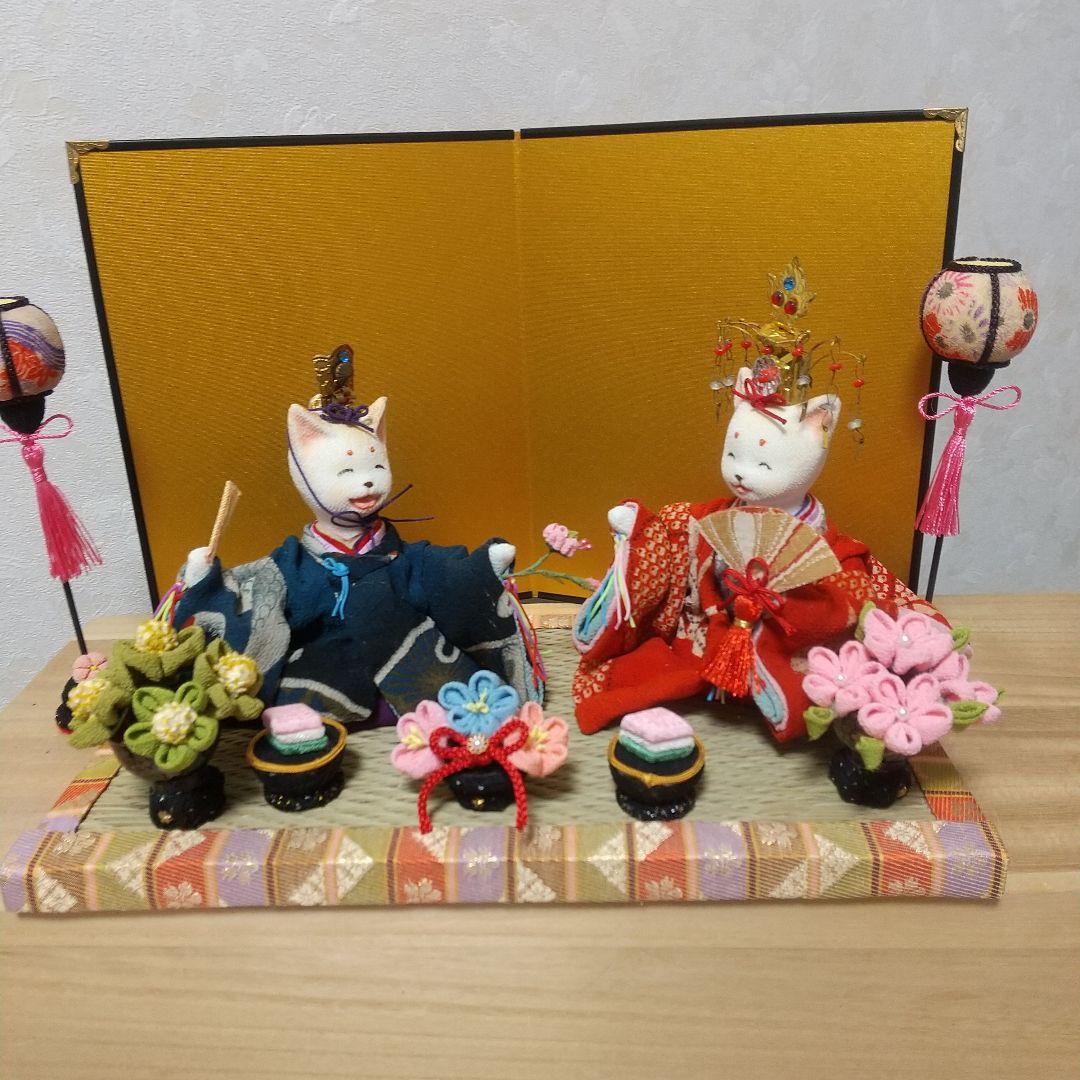 うさぎお雛様花祭り　雛人形　兎　ハンドメイド　縮緬