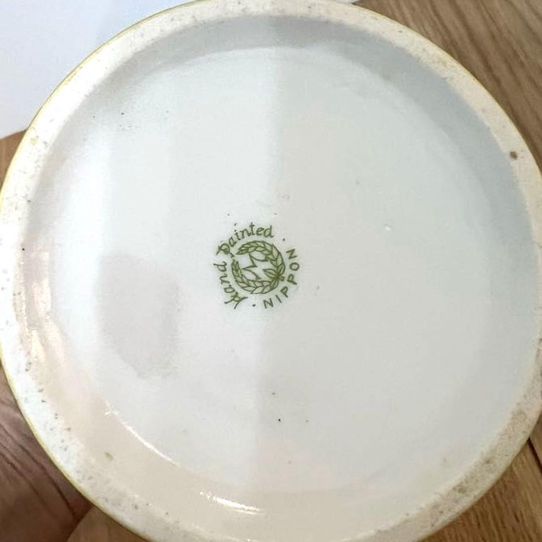 オールドノリタケ　ハンドペイント　花瓶　フラワーベース　金彩