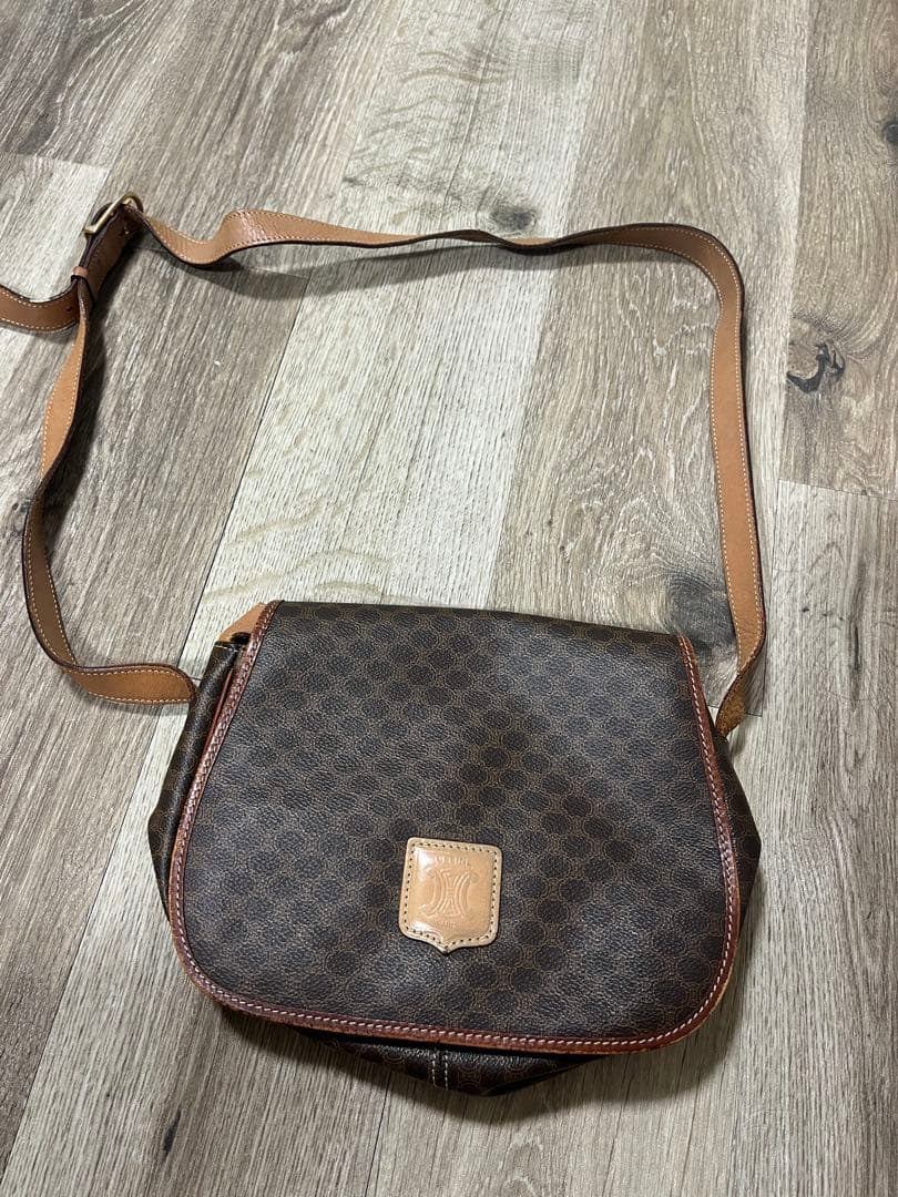 タ*マ様 CELINE セリーヌ マカダム フラップ ショルダーバッグ ブラウン