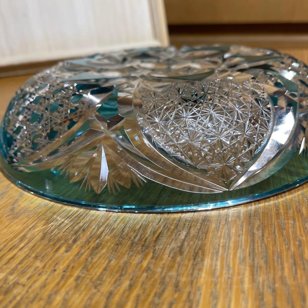 黒木国昭　綾切子　中皿　共箱