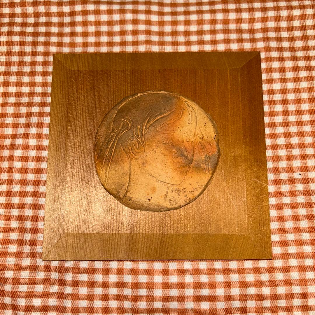 テラコッタ彫刻レリーフ 少女の顔　二部黎　作　②