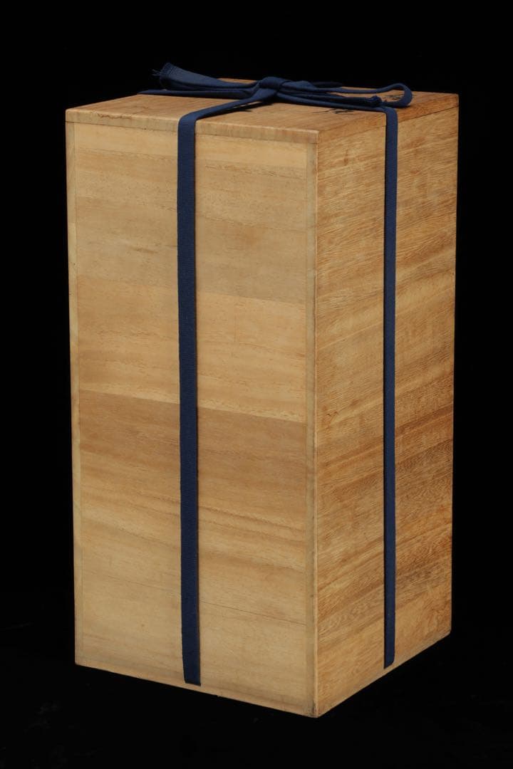 薩摩焼 金襴手色絵耳付武者図花瓶 共箱付 36.5㎝ 花器 飾壺 古美術 骨董品