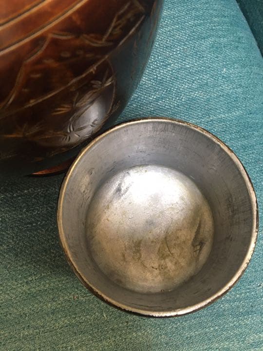 錫　茶入　特大サイズ