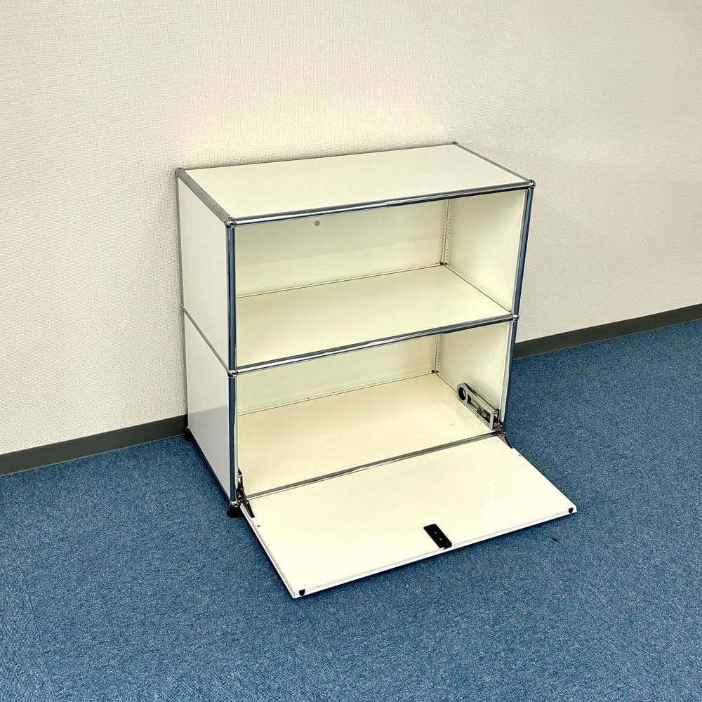 中古 USMハラー｜キャビネット サイドボード 1列2段 ピュアホワイト