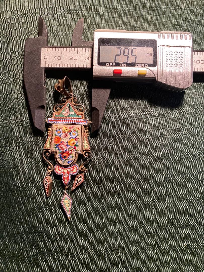 イタリア製、ヴィンテージ、マイクロモザイクペンダント