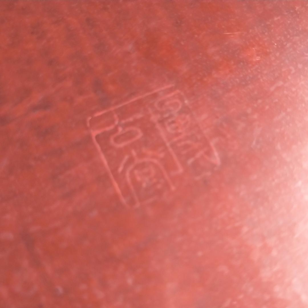 最高級 鎌倉彫　48㎝ 超大型 15寸 博古堂　鳳凰・古鏡モチーフ　丸盆・丸皿