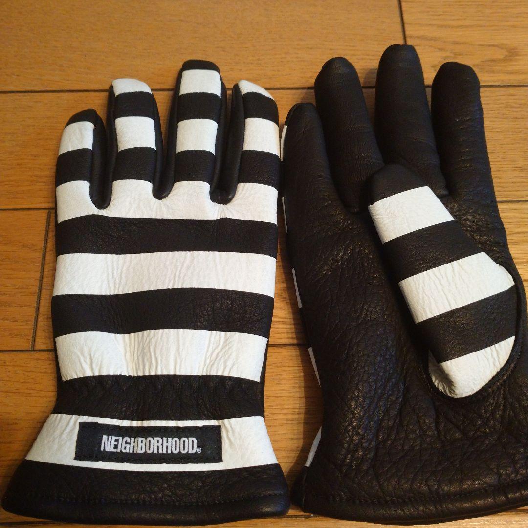 NEIGHBORHOOD. 22aw ボーダー柄手袋 M