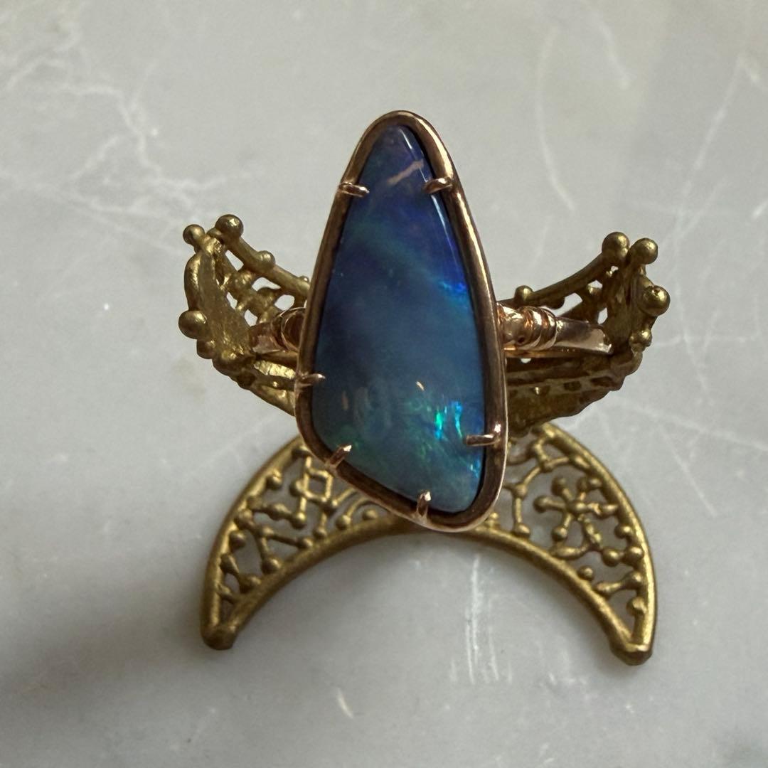 最終価格　tatsuo nagahata ボルダーオパール　リング　K10