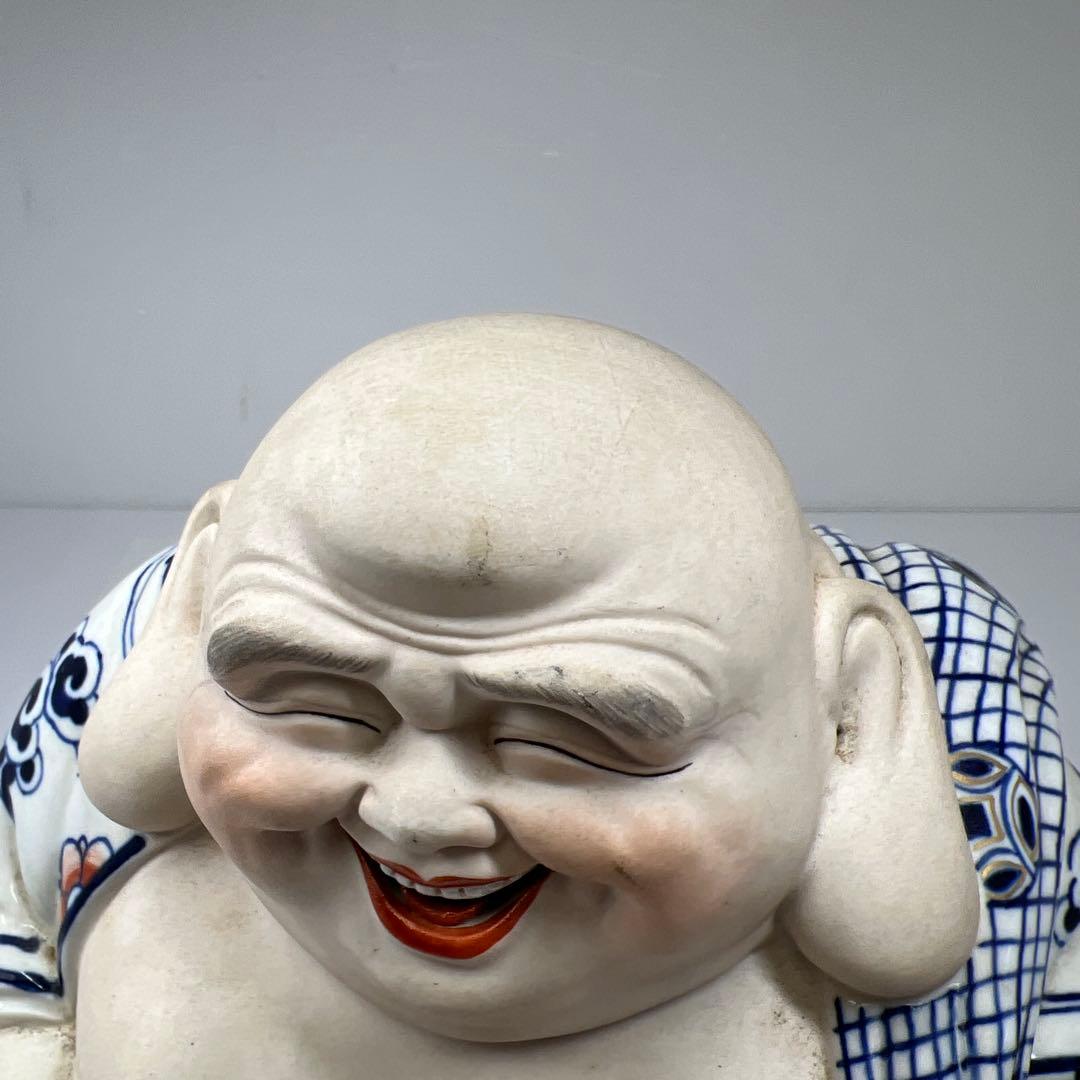 中国美術　景徳鎮布袋置物　高さ約24㎝ 東Y7-0520⑤