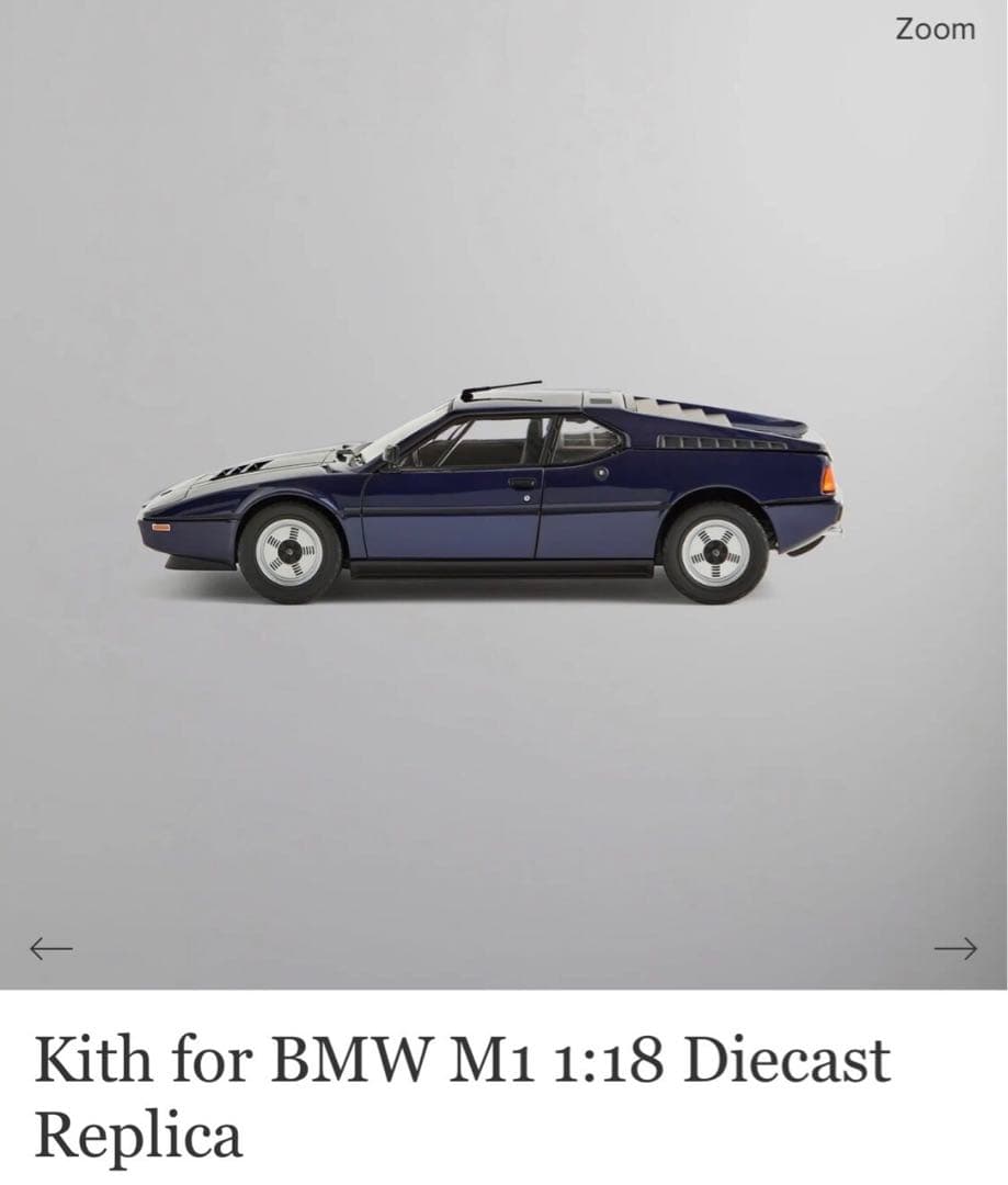 KITH特注BMW M1 1/18 ミニカー　ダイキャスト レプリカ