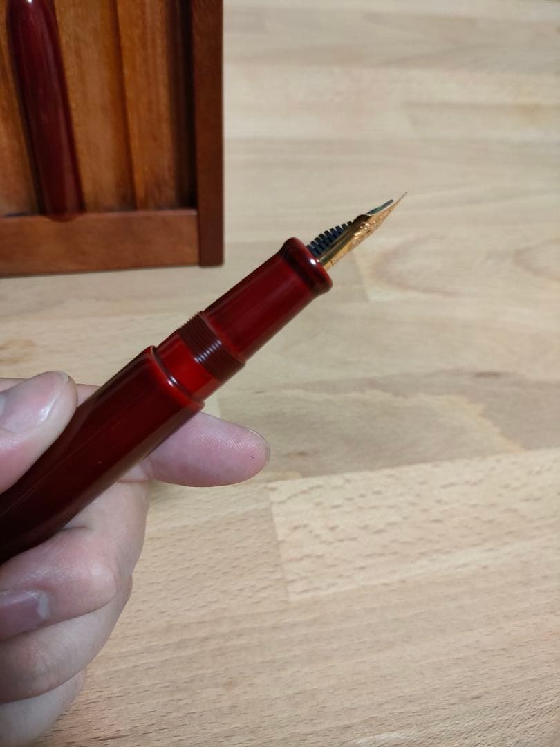 ★12月2日まで★中屋万年筆 赤溜 17mm