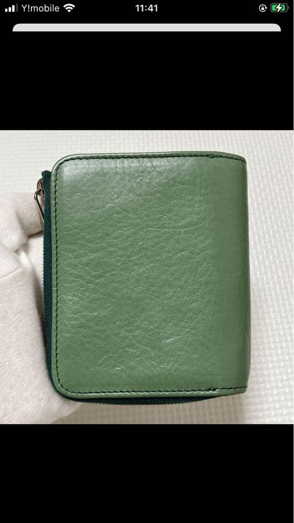未使用　HIROFU ヒロフ　レザー二つ折り財布　プラティカ　グリーン　ミニ財布