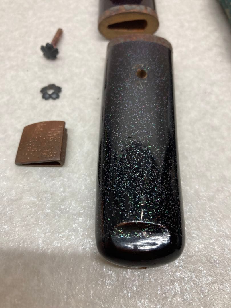 当時物 時代物 本格的な造りの短刀 鞘 螺鈿細工 小柄/刀剣/刀装具 日本刀