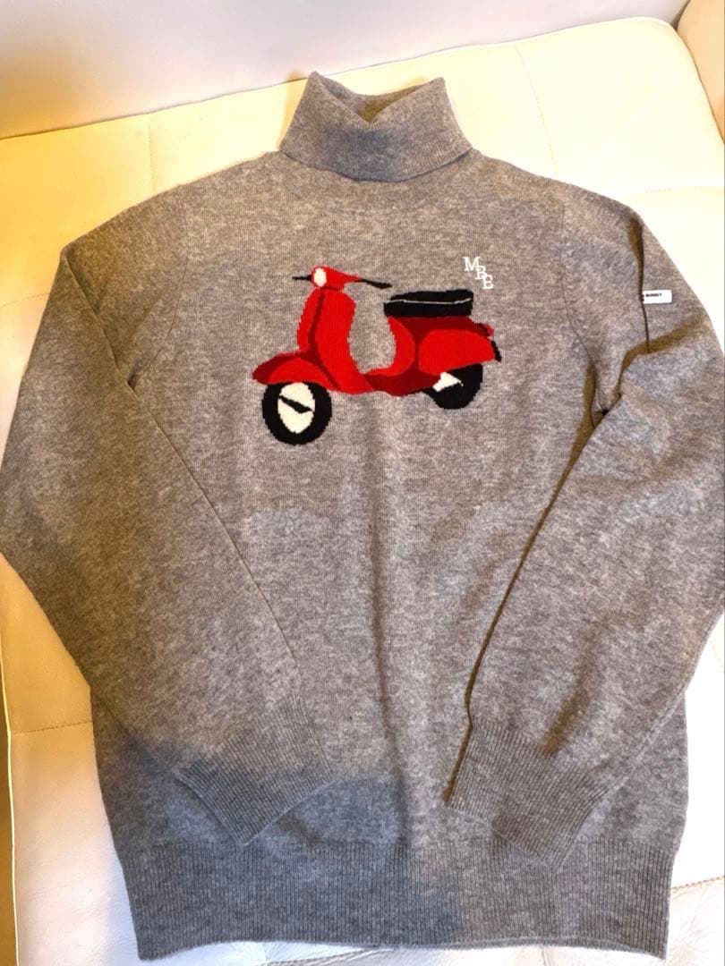 美品！カシミヤ　セーター　M グレー　極暖　マスターバニー　長袖 ニット　バイク