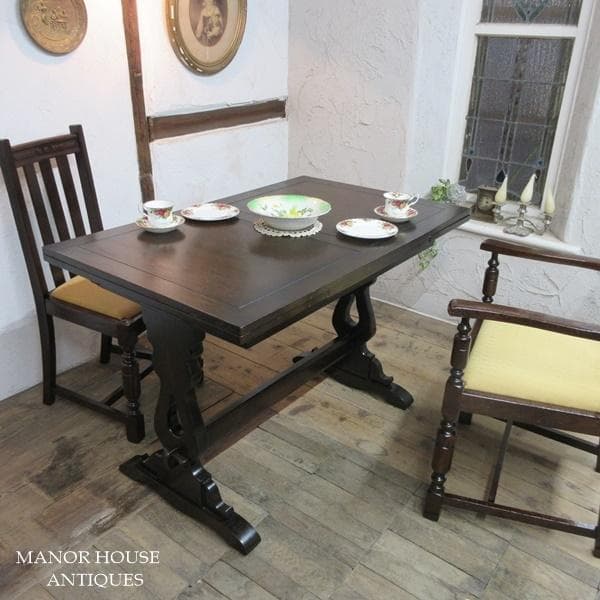 イギリス アンティーク 家具 ダイニングテーブル ドローリーフ 英国 6669d
