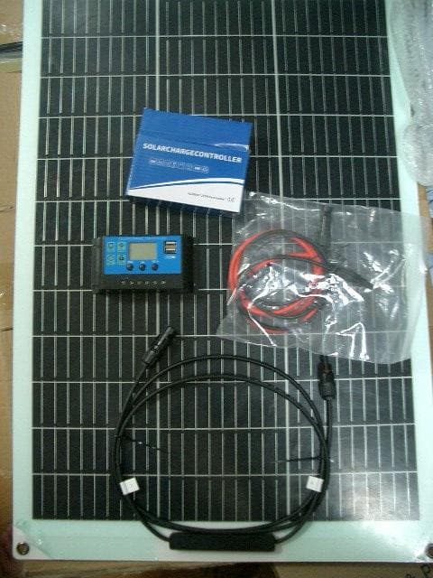 1123 曲がる! 100W2枚で200W ソーラーパネルキット コントローラー