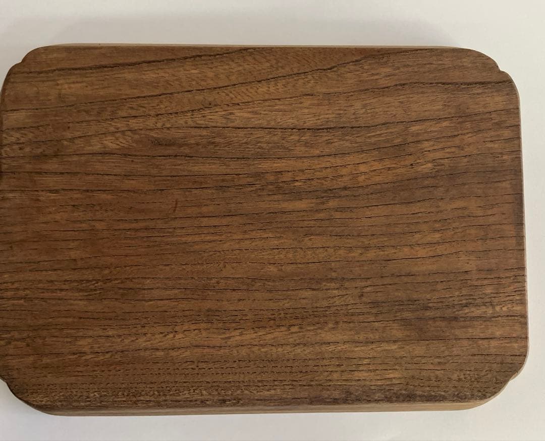 我谷盆風　隅入角盆　ケヤキ材　約30cm×約20cm