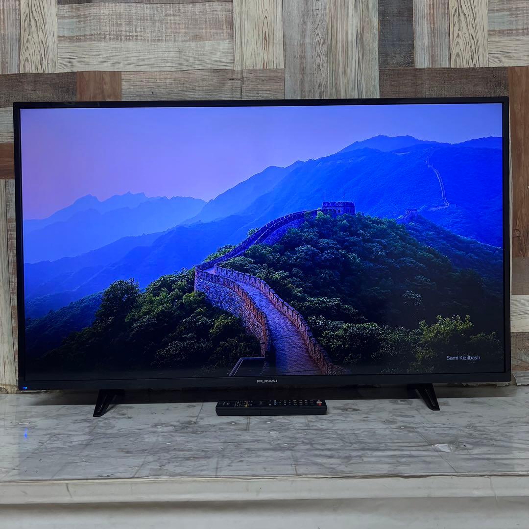 即日受渡❣️全国送料込3年前購入フナイ43型4K液晶テレビWチューナー高画質高音質