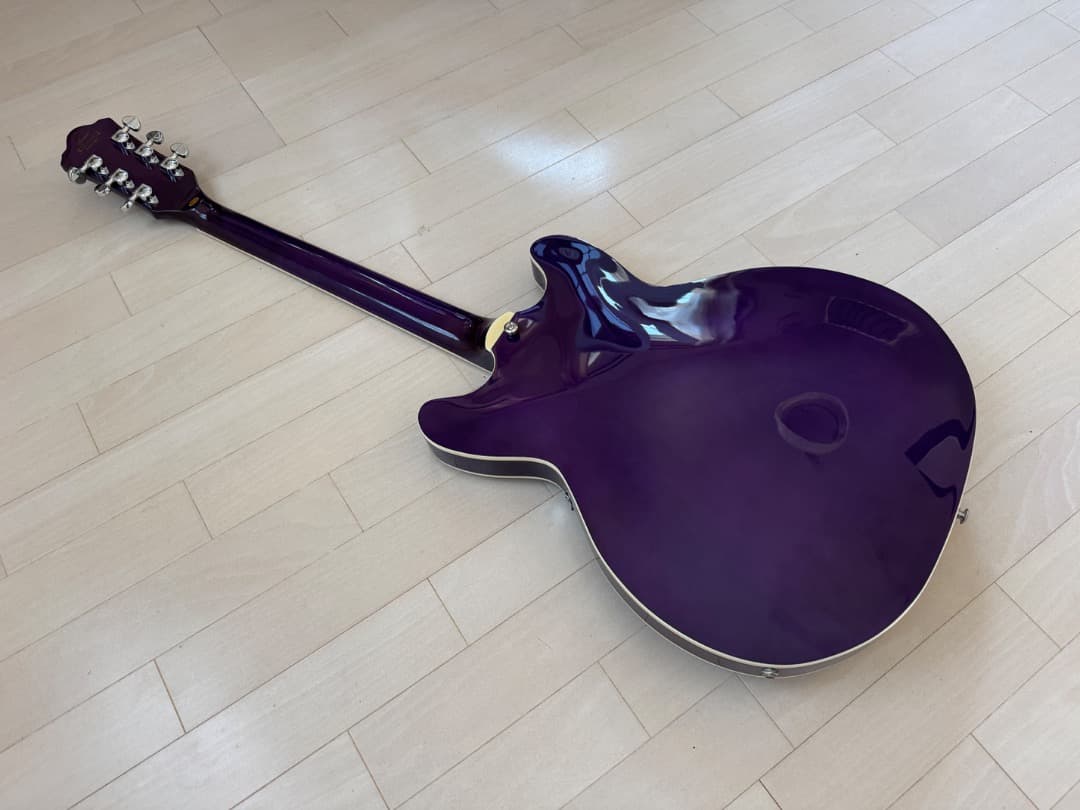 grote 335タイプ セミアコ ギター　パープル