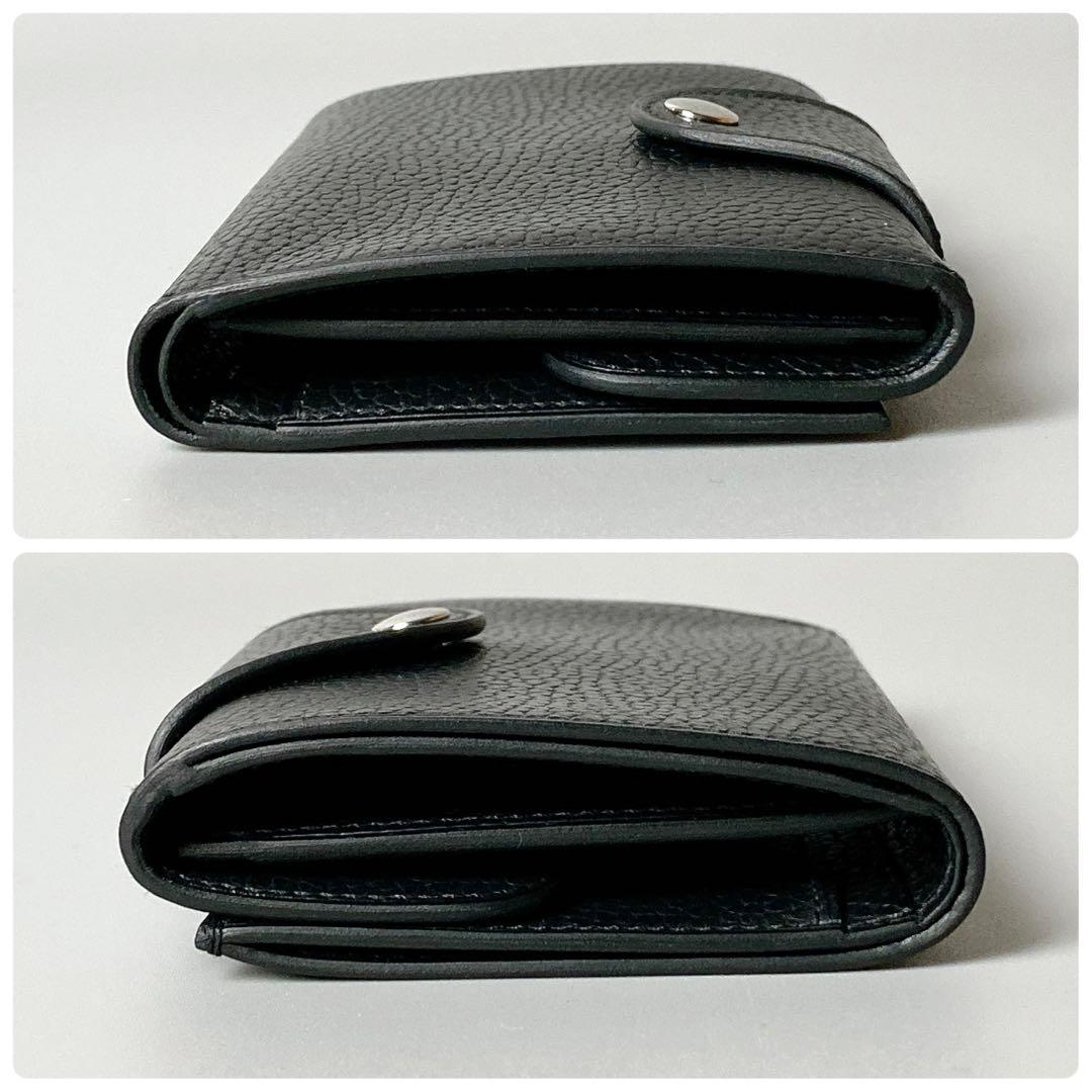 HERMES / イリアードコンパクト W刻印 二つ折り財布 ブラック
