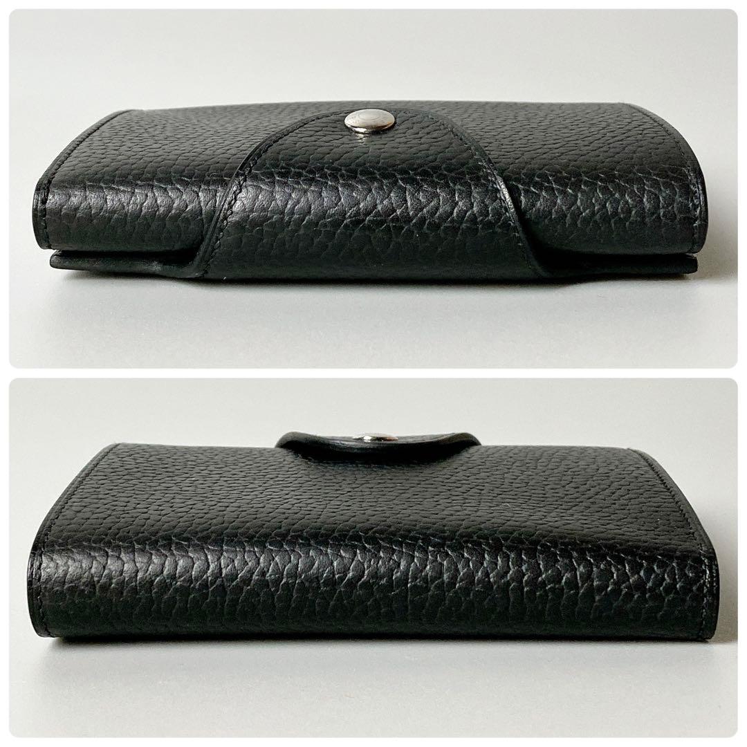 HERMES / イリアードコンパクト W刻印 二つ折り財布 ブラック