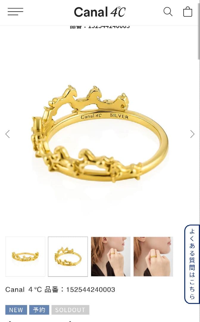 Canal ４℃ シルバーリング 馬 馬九 うまくいく