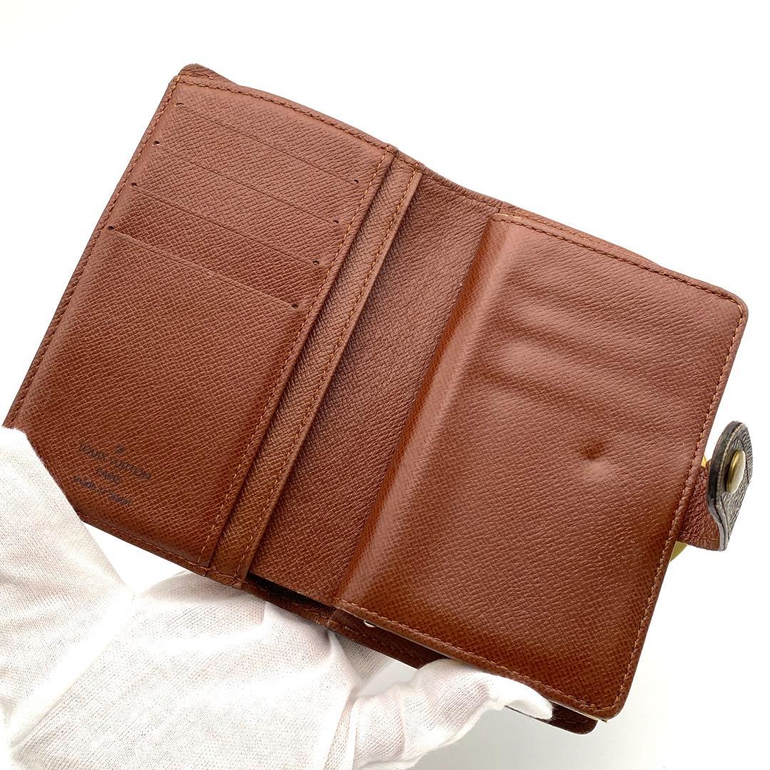 ルイヴィトン モノグラム ヴィエノワ 二つ折り財布 がま口 ブラウン