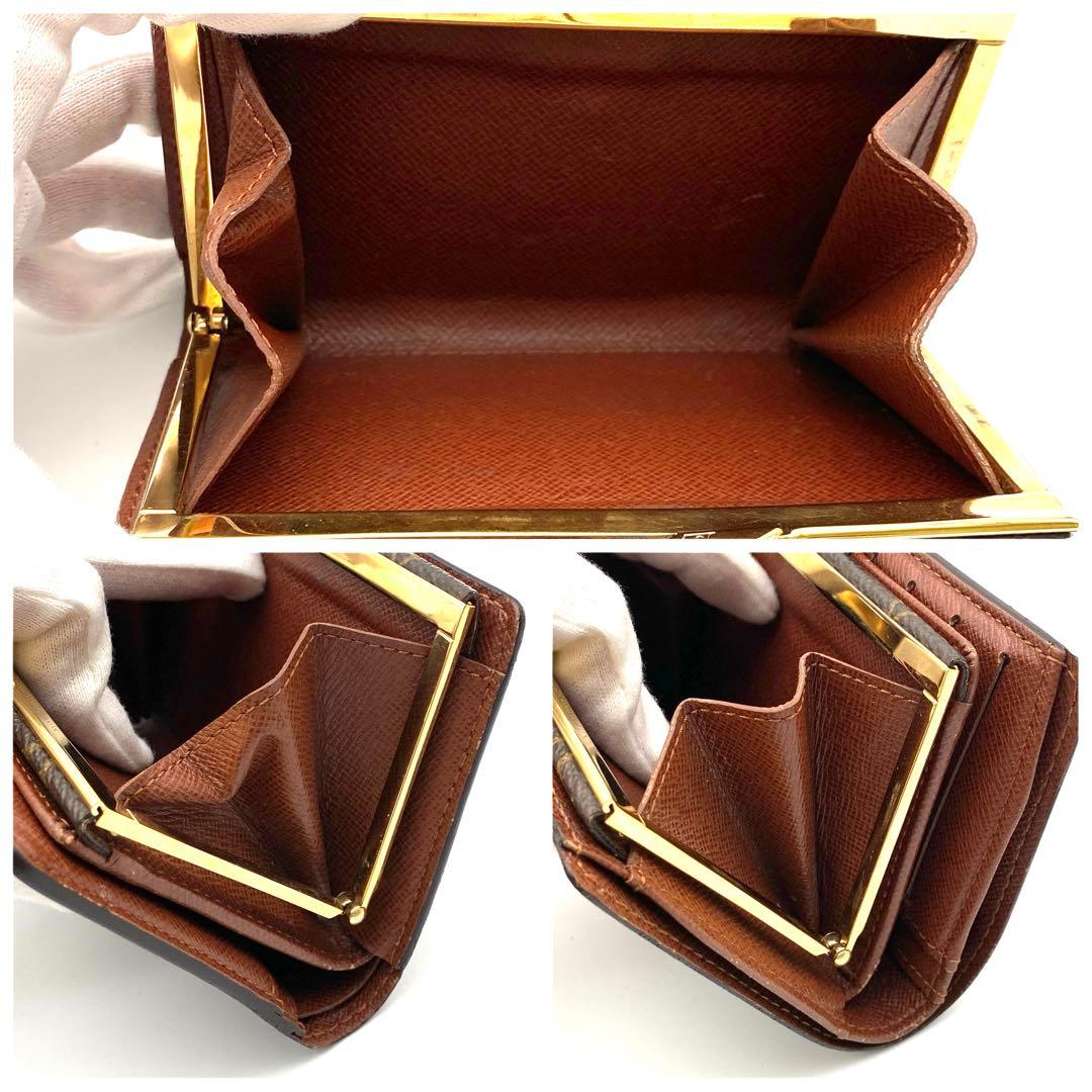 ルイヴィトン モノグラム ヴィエノワ 二つ折り財布 がま口 ブラウン