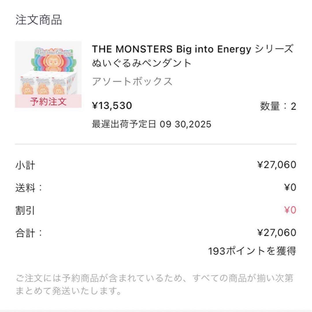 【正規品・未開封】Labubu Big into Energy 1アソート