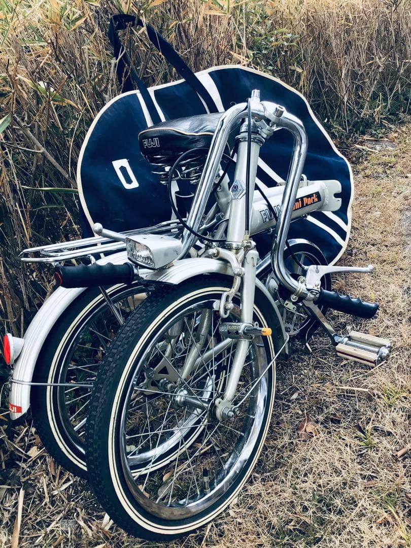 昭和レトロ 当時物 FUJI 折りたたみ自転車 ミニパック 専用輪行バッグ付き