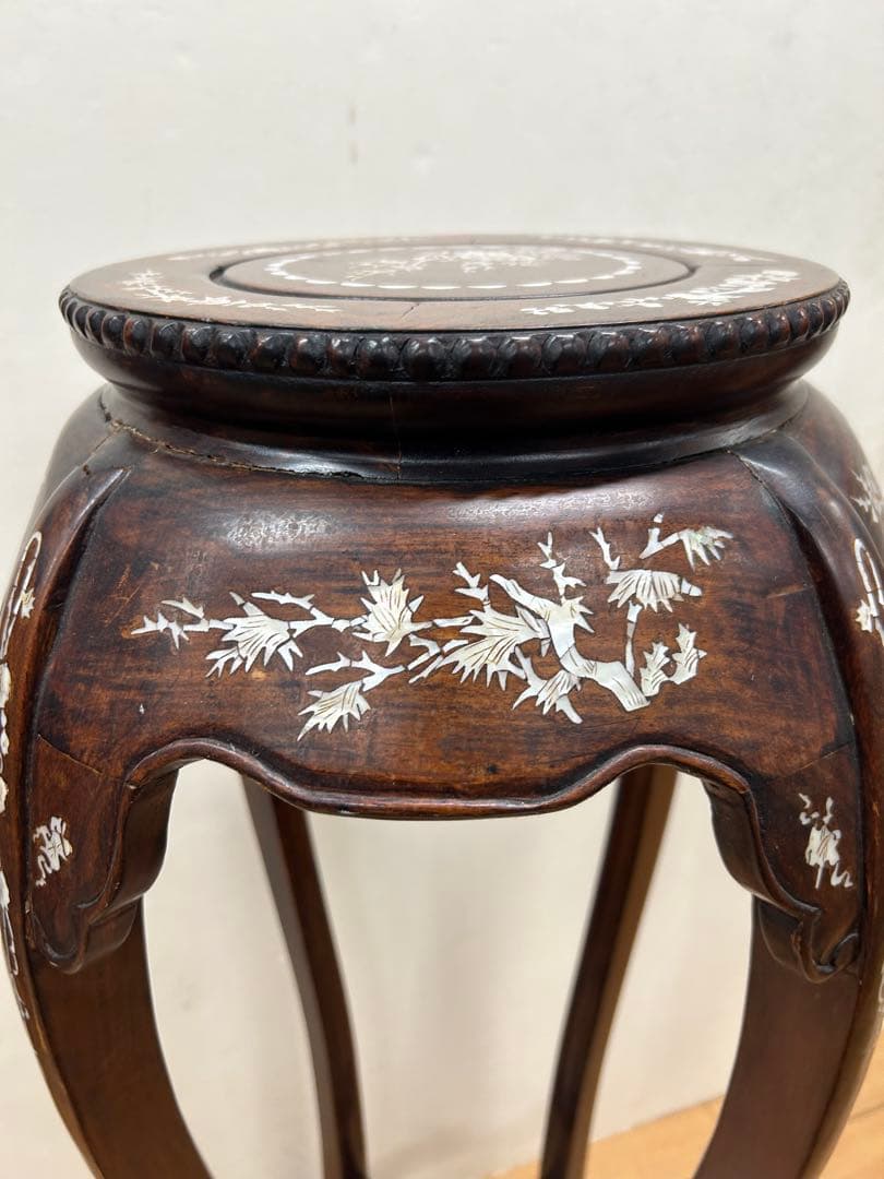 中国螺鈿高足花台　古物￼ 少ない　送料込み