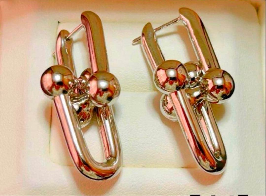 ✨BIG✨ハイクオリティ　ピンクゴールド　ハードウェア　ピアス　最大約43mm