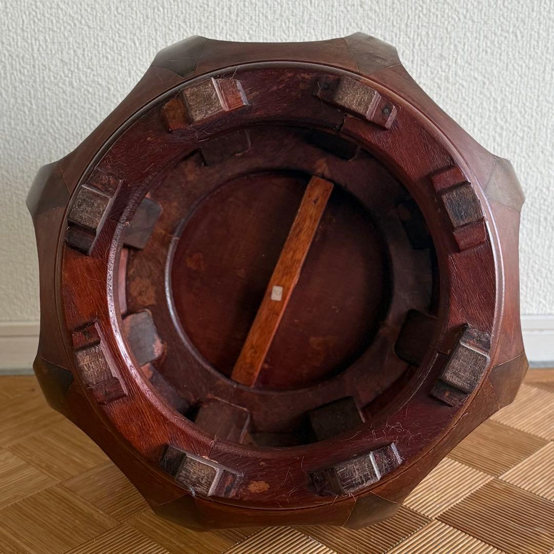 SNT1339 花梨 無垢 螺鈿細工 花鳥文 スツール　椅子 飾り台　中国美術