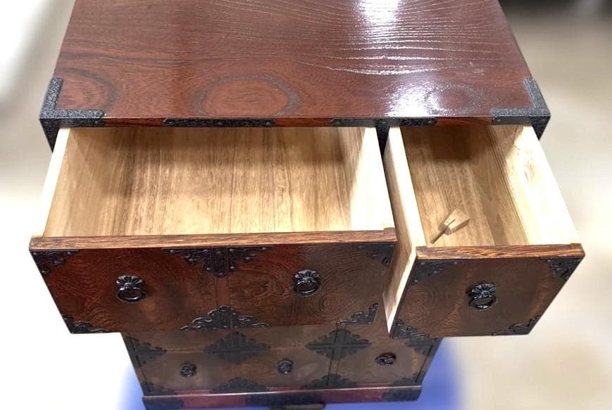 最終値下します。駿河民芸家具　欅材　小物引き出し　美品