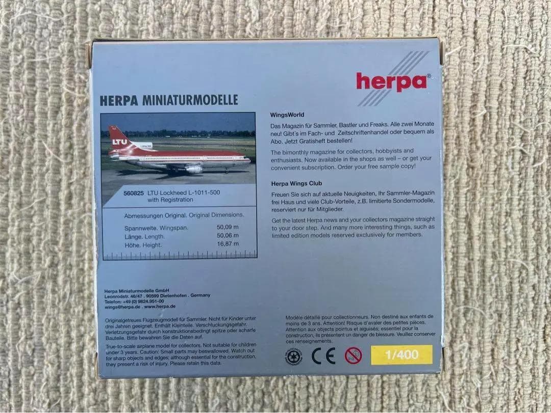 ◉herpa　ヘルパ　LTU　Lockheed L-1011-500　1/400
