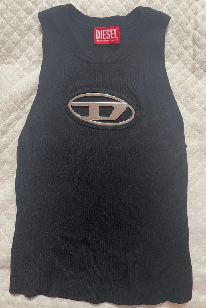 DIESEL M-Onerva-Top ブラックニット タンクトップ